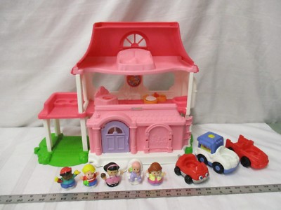 Fisher Price Little People Home Sweet Sound House Pink Car Family Ice Cream mom-image