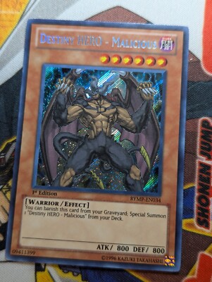 Destiny HERO - Malicious - RYMP-EN034 - Secret Rare - 1st Edition YuGiOh! VLP/LP-image