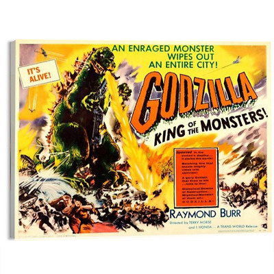 1956 Godzilla, King of the Monsters! Kaiju film Movie Poster or Canvas-image