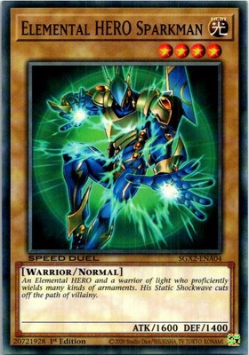 Elemental HERO Sparkman #SGX2-ENA04 Yugioh Lightly played 1st Edition-image