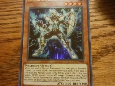 YUGIOH Elemental Hero Solid Soldier CT15-EN003 Limited Ed Ultra Rare NM Set Of 2-image