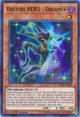 Yugioh! LP Destiny HERO - Dreamer - BLLR-EN024 - Ultra Rare - 1st Edition Lightl-image