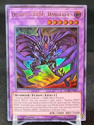 Destiny HERO - Dangerous BLHR-EN063 Ultra Rare 1st Edition Yu-Gi-Oh! Card-image