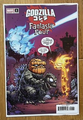 🦖 GODZILLA VS. FANTASTIC FOUR #1 SKOTTIE YOUNG VARIANT ART COVER-image