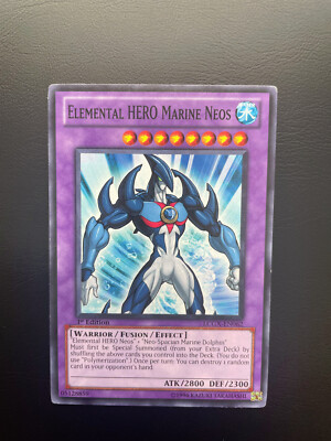Yugioh Elemental HERO Marine Neos LCGX-EN062 Common 1st Edition Damaged-image
