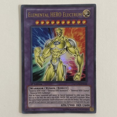 LCGX-EN052 Elemental Hero Electrum Ultra Rare 1st Edition Near Mint Yugioh Tcg!-image