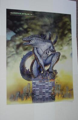 Godzilla Poster # 9 Burn City Burn Frank Ordaz Art-image