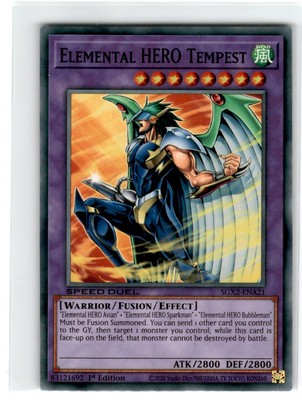 Yu-Gi-Oh! Speed Duel Elemental Hero Tempest Common SGX2-ENA21 Lightly Played 1st-image
