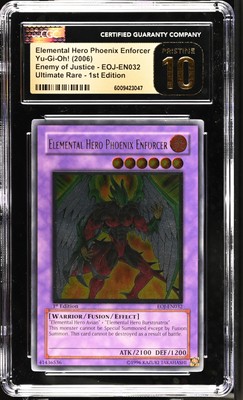 YuGiOh GRADED Elemental Hero Phoenix Enforcer 1st Ed UTR PRISTINE 10 CGC -image