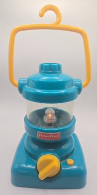 Fisher Price Lantern Light Up & Sound Camping Toy 1997 Vtg #72384 Teal TESTED-image