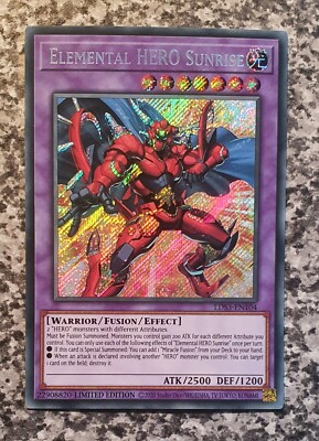 Yugioh Elemental HERO Sunrise LDS3-EN104 Secret Limited MINT 10-image