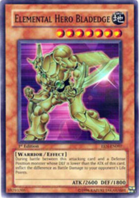 Yugioh! LP Elemental Hero Bladedge - EEN-EN007 - Super Rare - Unlimited Edition -image