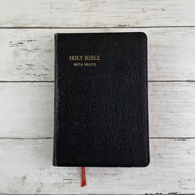 Holy Bible RSV Thomas Nelson Vintage Black Bonded Leather 1952 Illustrated Maps-image