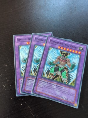 Yu-Gi-Oh TCG 3X  Elemental Hero Wild Wingman DP03-EN011 1st Edition Common NM-image