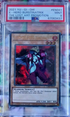 PSA 9 Yugioh Elemental Hero Burstinatrix LART-EN041 Ultra Rare Lost Promo MINT-image
