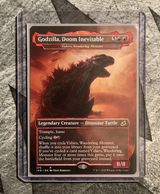 MTG - Ikoria - Godzilla, Doom Inevitable Borderless Extended Art Rare #375 - NM!-image