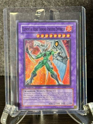 Yugioh! Elemental Hero Shining Phoenix Enforcer DP05-EN013 Super Rare 1st Ed. NM-image