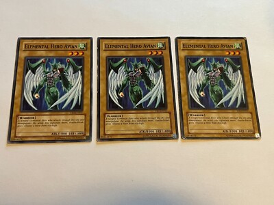 3x Elemental Hero Avian - YSD-EN007 Yugioh Yu Gi Oh! 3 x3 Playset -image