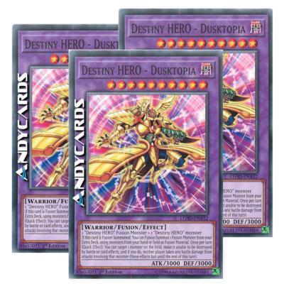 ENG 3x DUSKTOPIA - HERO OF DESTINY / DESTINY HERO • Common LEHD ENA32 • YUGIOH-image