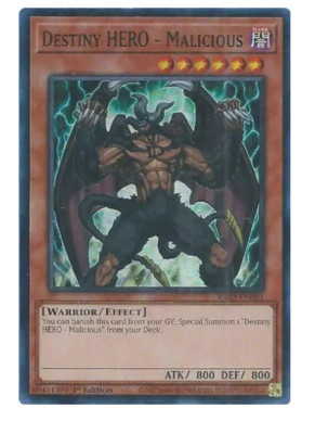 x3 Destiny HERO - Malicious - RA03-EN001 - Super Rare-image