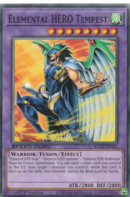 YUGIOH CARD ELEMENTAL HERO TEMPEST SGX2-ENA21 1ST EDITION COMMUN-image
