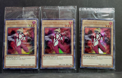 3x YuGiOh ELEMENTAL HERO BURSTINATRIX  LART-EN041 Lost Art Promo Sealed-image