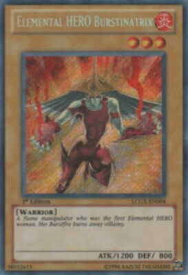 Yugioh-Elemental HERO Burstinatrix-Secret Rare-1st Edition-LCGX EN004 (NM)-image