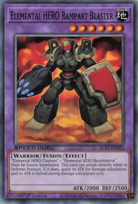 Yu-Gi-Oh! Elemental HERO Rampart Blaster SGX1-ENA23 Common 1st Edition NM-image