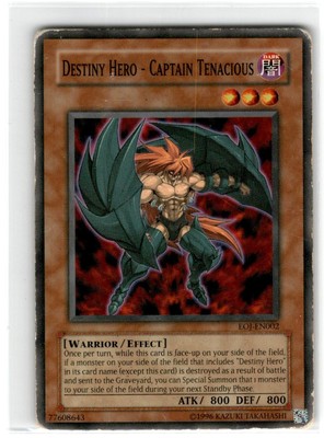 Yu-Gi-Oh! Destiny Hero- Captain Tenacious Common EOJ-EN002 Heavily Played-image