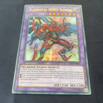 Yugioh Elemental HERO Sunrise LED6-EN012 Ultra Rare 1st Ed NM-image