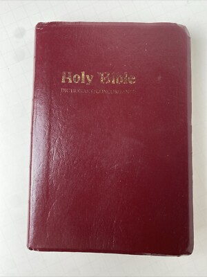 Holy Bible KJV Dictionary Maps Helps Red Letter Marion  Faux Leather With Map-image