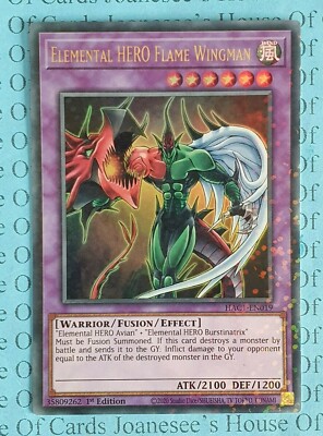 Elemental HERO Flame Wingman HAC1-EN019 Duel Terminal Ultra Yu-Gi-Oh Card New-image