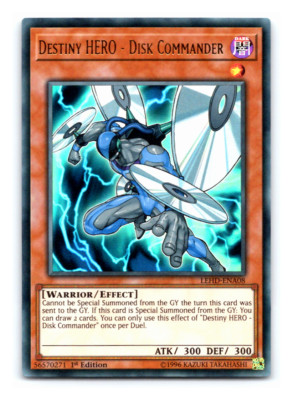 Destiny HERO - Disk Commander - LEHD-ENA08  - Ultra Rare -  1st Edition - Yugioh-image