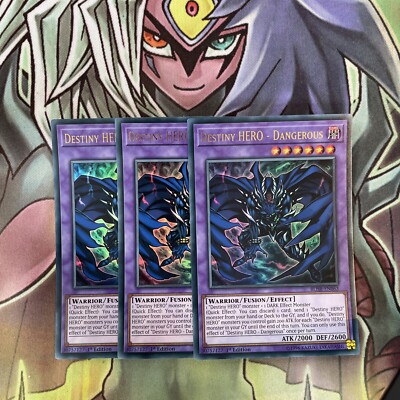 BLHR-EN063 x3 Destiny HERO - Dangerous Ultra Rare Excellent Condition Yugioh-image