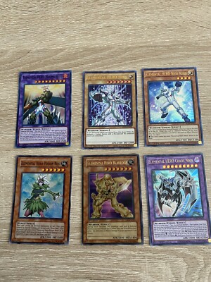 Yugioh Cards Elemental Hero Neos Bladedge Chaos Magma Poison Holos Set with Gift-image