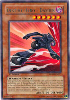 Yugioh! LP Destiny Hero - Dasher - POTD-EN017 - Rare - 1st Edition Lightly Playe-image