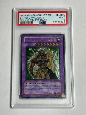 PSA 9 MINT Elemental Hero WIldedge EEN-EN035 Ultimate Rare 1st Edition Yugioh-image