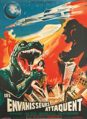 King Kong Godzilla VINTAGE HORROR MOVIE QUALITY *FRAMED* CANVAS ART 20x16