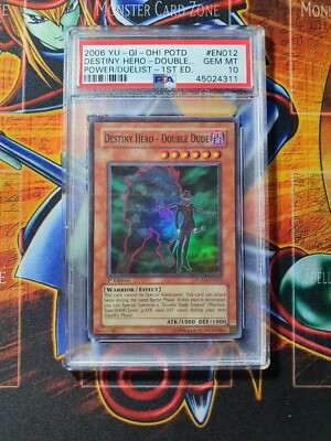 POTD-EN012 Destiny Hero Double Dude Super Rare 1st Edition YuGiOh Card PSA 10-image