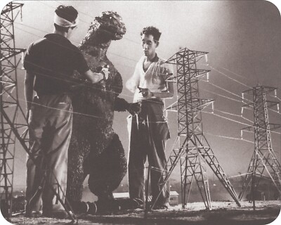 Godzilla Behind the Scene Mouse Pad Stunning Photos AI Drawing Mousepad-image
