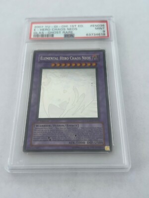 PSA 9 Mint - Elemental Hero Chaos Neos GLAS-EN036 1st Edition Ghost Rare YuGiOh-image