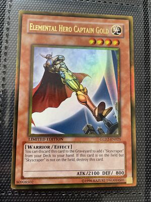 Yugioh Elemental hero Captain Gold GLD2-EN025 LIMITED EDITION -image