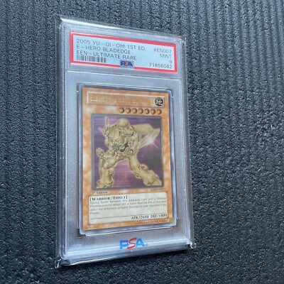 Yugioh! Elemental Hero Bladedge EEN-EN007 Ultimate Rare 1st Edition PSA 9 MINT-image