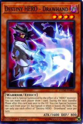 1X NM Destiny HERO - Drawhand - Various Sets - Common 1st Edition yugioh-image