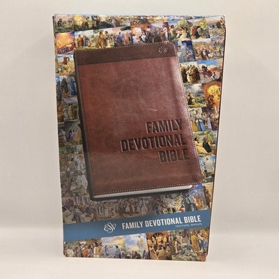 Family Devotional Bible ESV English Standard Trutone Faux Leather Brown 2015-image