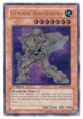 Yugioh! LP Elemental Hero Bladedge - EEN-EN007 - Ultimate Rare - 1st Edition Lig-image