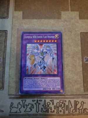 YUGIOH TCG ELEMENTAL HERO SHINING FLARE WINGMAN LCGX-EN050 SECRET 1ST EDITION LP-image