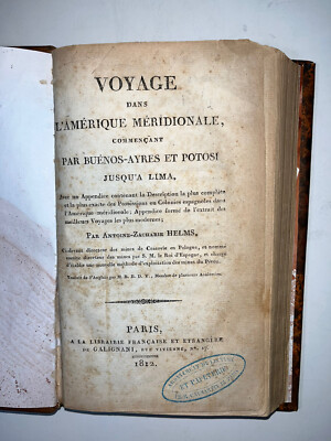 Voyage dans l'Amerique meridionale Buenos Ayres Potosi Lima Helms Map París 1812-image