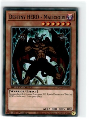 2020 Yu-Gi-Oh! Speed Duel Destiny Hero-Malicious Common SGX1-ENB08 Moderately-image