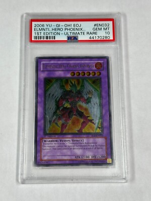 YUGIOH PSA 10 Elemental Hero Phoenix Enforcer EOJ-EN032 Ultimate 1st Edition-image